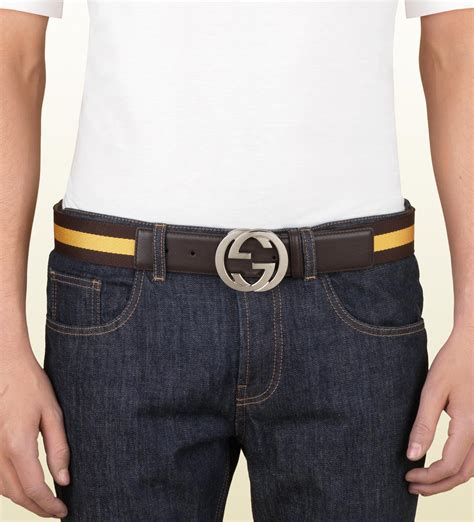 men gucci belt buckle|men's Gucci belt interlocking g's.